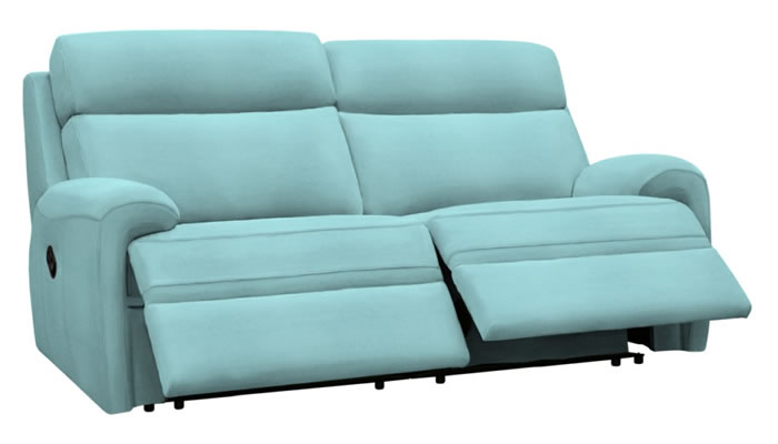 G Plan Hardy 2 Seater Manual Double Recliner Plush Airforce
